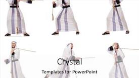  Presentation with islamic war - Presentation with rope in tug of war background and a white colored foreground