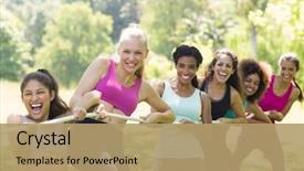  Presentation with rope - Slide deck having rope in tug of war background and a coral colored foreground