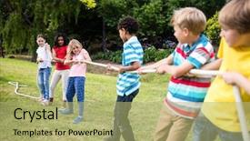  Presentation with war - PPT theme enhanced with rope in tug of war background and a mint green colored foreground