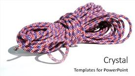  Presentation with 2018 goals text on white - Colorful presentation theme enhanced with rope isolated on white room backdrop and a  colored foreground