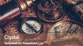  Presentation with vintage world travel - Beautiful PPT theme featuring rope on ancient world map backdrop and a violet colored foreground