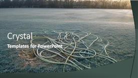  Presentation with soccer field - Amazing presentation design having rope-on-empty-soccer-field backdrop and a gray colored foreground