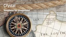  Presentation with compass map - Colorful presentation design enhanced with rope on vintage map backdrop and a coral colored foreground