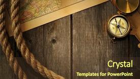  Presentation with compass map - Presentation theme with rope over old map background and a tawny brown colored foreground