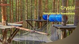  Presentation with pine forest - Amazing PPT theme having rope park challenge and puzzle backdrop and a  colored foreground
