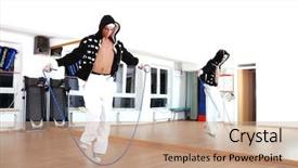  Presentation with break dance - Cool new presentation theme with rope skipping - break dance indoor b boys backdrop and a coral colored foreground