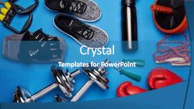  Presentation with sport blue - Colorful theme enhanced with rope sneakers wheel exercise expand backdrop and a teal colored foreground