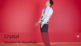  Presentation with struggle - PPT theme with rope struggle to get free background and a  colored foreground