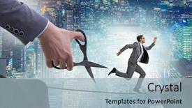  Presentation with walker - Presentation consisting of rope under businessman tightrope background and a light blue colored foreground