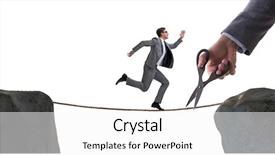  Presentation with walker - Slide deck consisting of rope under businessman tightrope background and a white colored foreground