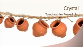  Presentation with clay - Colorful theme enhanced with rope with clay pots isolated backdrop and a lemonade colored foreground
