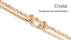  Presentation with rope - Beautiful slide deck featuring strong nautical marine - rope with knot isolated backdrop and a white colored foreground