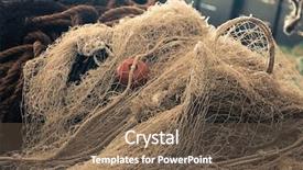  Presentation with fishing net - Presentation design consisting of ropes on a fisherman boat background and a tawny brown colored foreground
