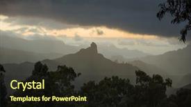  Presentation with fog - PPT layouts consisting of roque bentayga monolith in gran background and a wine colored foreground