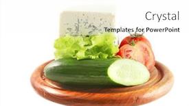  Presentation with white plate - Amazing slides having roquefort-and-vegetables-on-wooden backdrop and a white colored foreground