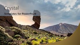  Presentation with stone - Theme having roques-de-garcia-stone background and a light blue colored foreground