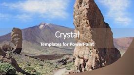  Presentation with volcano - Beautiful theme featuring roques de garcia with volcano in the background in teide national park tenerife canary islands spain the conical volcano mount teide or el teide in tenerife is spain's highest mountain backdrop and a coral colored foreground