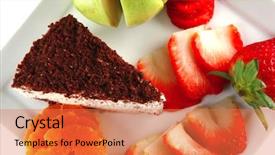  Presentation with food truck cake ice cream - Amazing PPT theme having ros - apple strawberry and cream cake backdrop and a  colored foreground