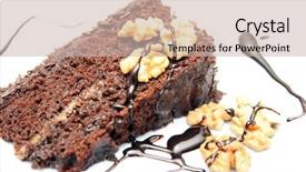  Presentation with cake - Audience pleasing PPT theme consisting of ros - beautiful and delicious chocolate cake backdrop and a  colored foreground