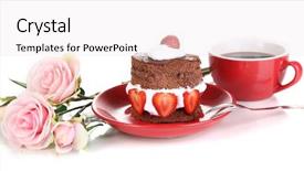  Presentation with chocolate strawberry - Slide deck enhanced with ros - chocolate cake with strawberry isolated background and a white colored foreground