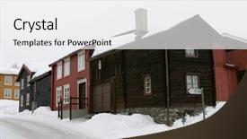  Presentation with norway - Presentation featuring ros - city streets in roros norway background and a  colored foreground