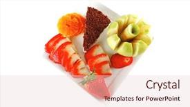  Presentation with food truck cake ice cream - Theme enhanced with ros - cream cake raw apple background and a  colored foreground