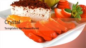  Presentation with strawberry - Cool new theme with ros - cream cake raw apple backdrop and a  colored foreground