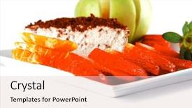  Presentation with strawberry - Beautiful presentation theme featuring ros - cream cake raw apple backdrop and a  colored foreground