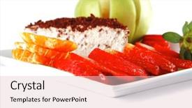  Presentation with strawberry - Presentation consisting of ros - cream cake raw apple background and a  colored foreground