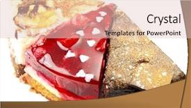  Presentation with delicious cakes pastry fruit - PPT theme with ros - delicious triple cakes background background and a lemonade colored foreground