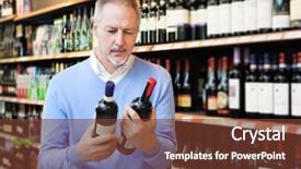  Presentation with ros - Colorful PPT theme enhanced with ros - man in a supermarket choosing backdrop and a tawny brown colored foreground