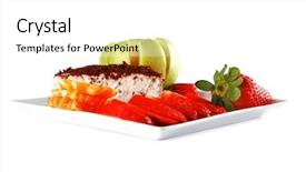  Presentation with fresh fruits salad on white - Cool new slides with ros - pie and fresh raw fruits backdrop and a  colored foreground