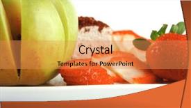  Presentation with fresh fruits salad on white - PPT layouts consisting of ros - pie and fresh raw fruits background and a  colored foreground