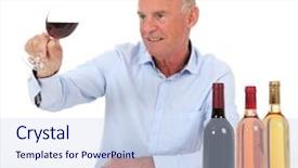  Presentation with wine tasting - Audience pleasing theme consisting of ros - portrait of winemaker tasting wine backdrop and a  colored foreground