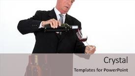 Presentation with win win in business - Presentation theme enhanced with ros - senior man in wine business background and a light gray colored foreground