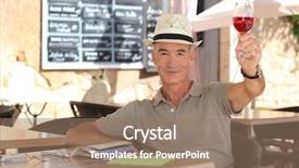  Presentation with ros - Slide deck with ros - senior man toasting background and a coral colored foreground