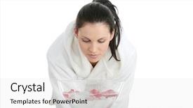  Presentation with ros - Colorful PPT theme enhanced with ros - spa treatment isolated on white backdrop and a white colored foreground