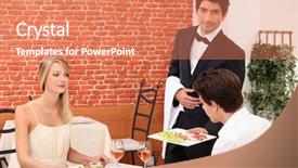  Presentation with catering waiter food event service - Amazing slide set having ros - waiter serving a young couple backdrop and a coral colored foreground