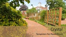  Presentation with gardens - PPT theme enhanced with rosa parks - luther burbank home and gardens background and a coral colored foreground