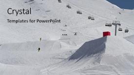  Presentation with mountain snow - Theme featuring rosa parks - snow park in mountain ski background and a light gray colored foreground