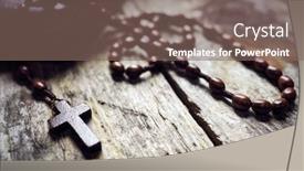  Presentation with holy bible - Slide set consisting of methodist church - rosary beads and crucifix cross background and a violet colored foreground