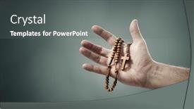  Presentation with rosary - Amazing slide set having rosary-beads-and-crucifix-cross backdrop and a gray colored foreground