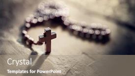 Presentation with crucifix - Theme enhanced with rosary-beads-and-crucifix-cross background and a coral colored foreground