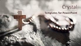  Presentation with crucifix - Slide set enhanced with rosary-beads-and-crucifix-cross background and a lemonade colored foreground