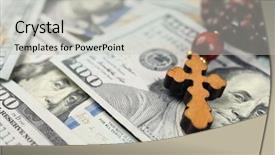  Presentation with rosary - Colorful slide set enhanced with rosary beads on money background backdrop and a light gray colored foreground