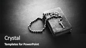  Presentation with old bible - Cool new presentation theme with rosary on the old bible backdrop and a dark gray colored foreground