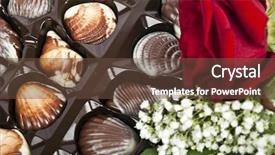  Presentation with chocolate - Amazing slide deck having rose and chocolate box close backdrop and a  colored foreground