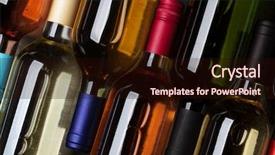  Presentation with bottle red wine - Cool new PPT theme with rose and white wine bottle backdrop and a wine colored foreground