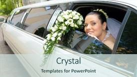  Presentation with bride - Amazing slides having rose bouquet out of wedding backdrop and a sky blue colored foreground