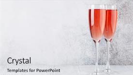  Presentation with champagne - Colorful PPT layouts enhanced with rose champagne glasses in front backdrop and a white colored foreground